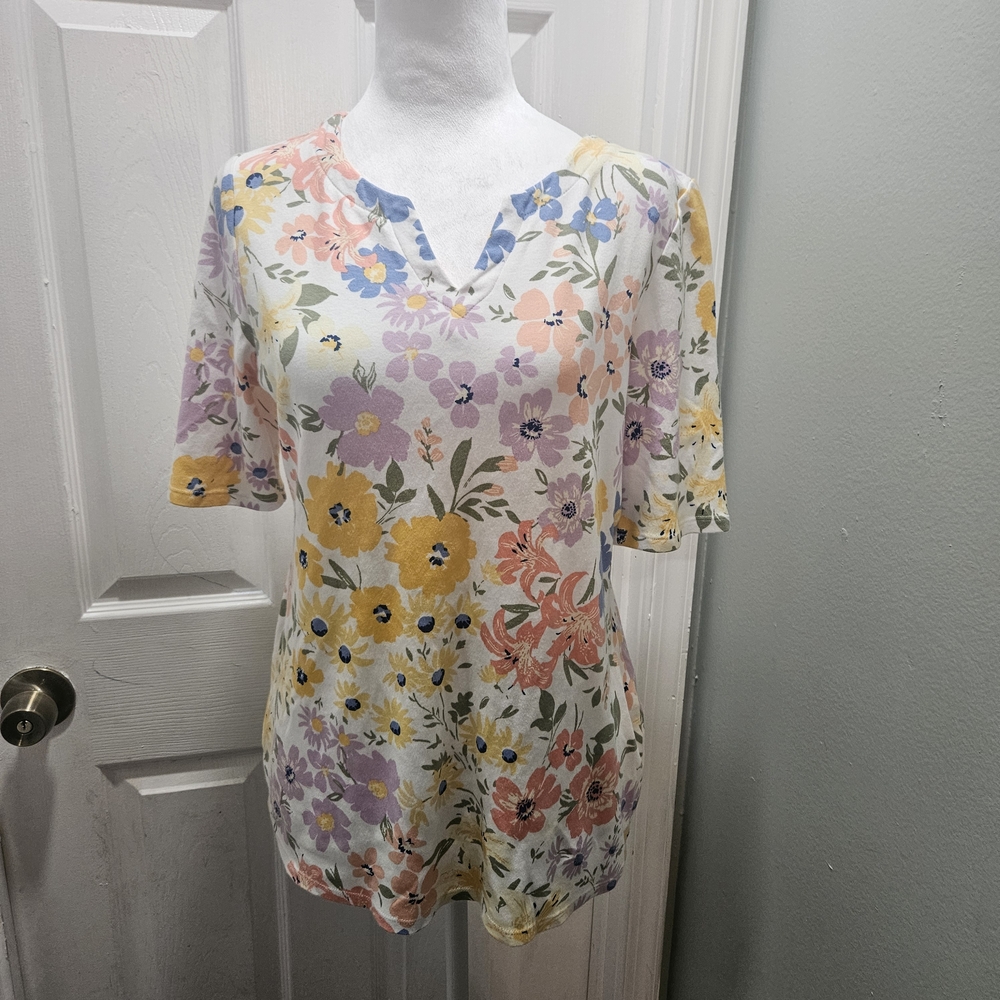 Croft & Barrow Floral Pastel Women's Blouse